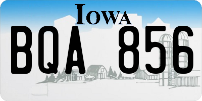 IA license plate BQA856
