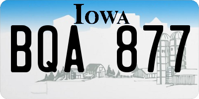 IA license plate BQA877