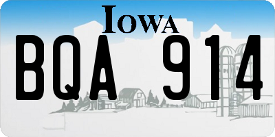IA license plate BQA914