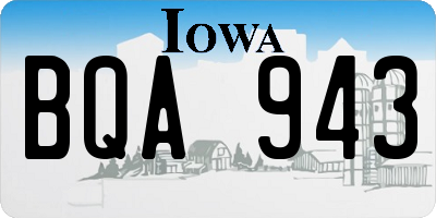 IA license plate BQA943