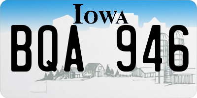 IA license plate BQA946