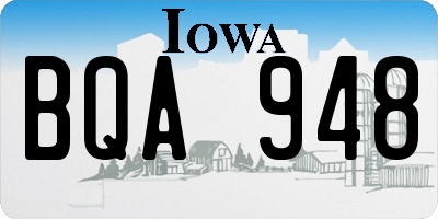 IA license plate BQA948