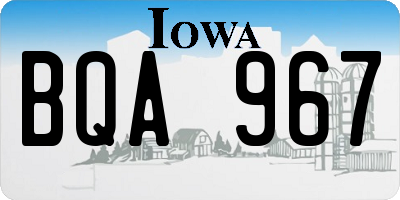 IA license plate BQA967