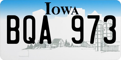 IA license plate BQA973