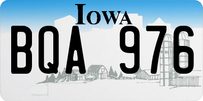 IA license plate BQA976