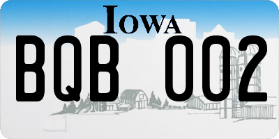 IA license plate BQB002