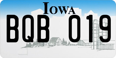 IA license plate BQB019
