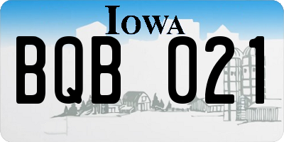 IA license plate BQB021