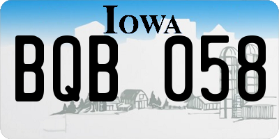IA license plate BQB058