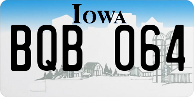 IA license plate BQB064