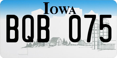 IA license plate BQB075