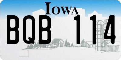 IA license plate BQB114