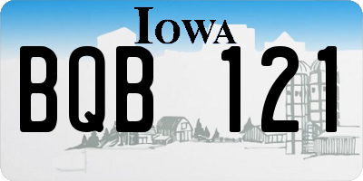 IA license plate BQB121
