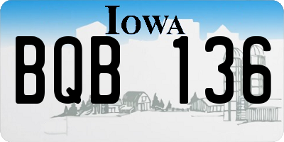 IA license plate BQB136
