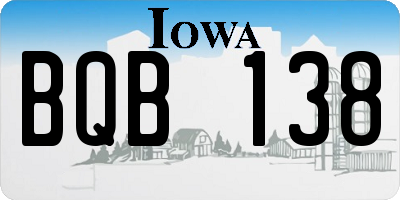 IA license plate BQB138