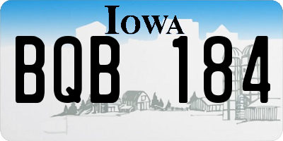 IA license plate BQB184