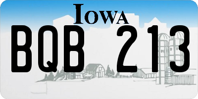 IA license plate BQB213