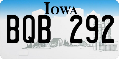 IA license plate BQB292