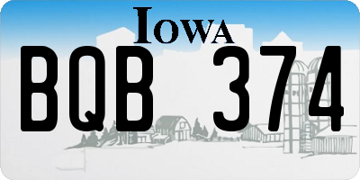 IA license plate BQB374