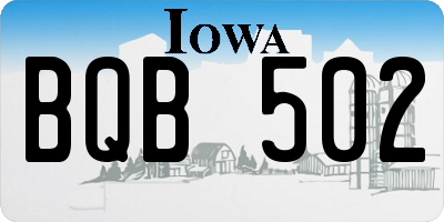 IA license plate BQB502