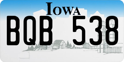 IA license plate BQB538