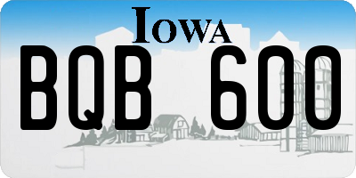 IA license plate BQB600