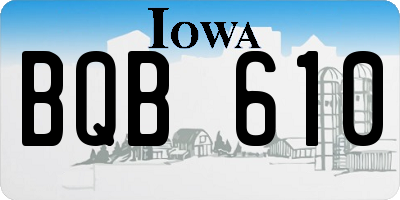IA license plate BQB610