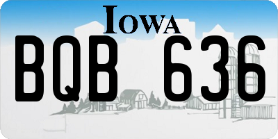 IA license plate BQB636