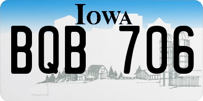IA license plate BQB706