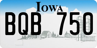 IA license plate BQB750