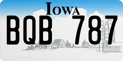 IA license plate BQB787