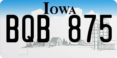 IA license plate BQB875