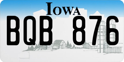 IA license plate BQB876