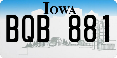IA license plate BQB881