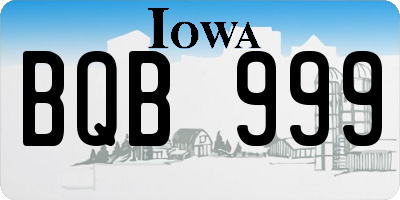 IA license plate BQB999