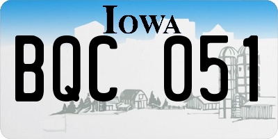 IA license plate BQC051