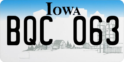 IA license plate BQC063