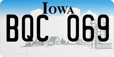 IA license plate BQC069