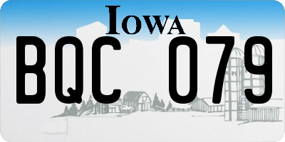 IA license plate BQC079