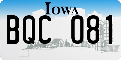 IA license plate BQC081