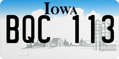 IA license plate BQC113