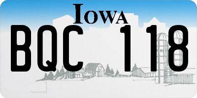 IA license plate BQC118