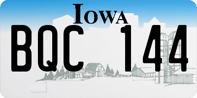 IA license plate BQC144