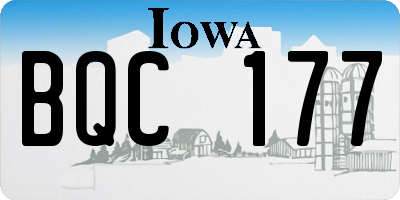 IA license plate BQC177