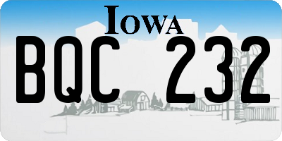 IA license plate BQC232