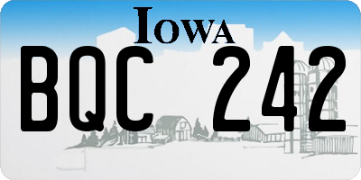 IA license plate BQC242