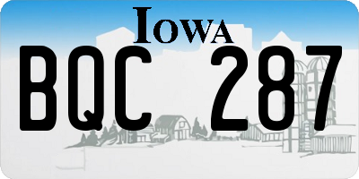 IA license plate BQC287