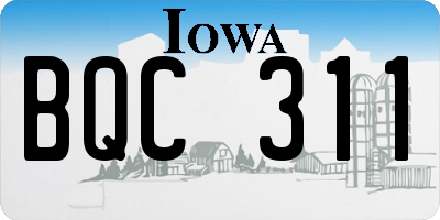 IA license plate BQC311