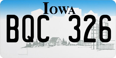 IA license plate BQC326
