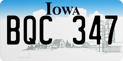 IA license plate BQC347